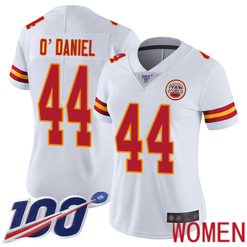 Women Kansas City Chiefs 44 ODaniel Dorian White Vapor Untouchable Limited Player 100th Season Nike NFL Jersey